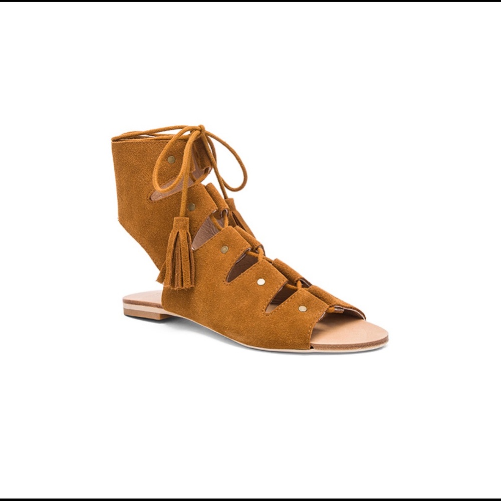 Revolve Raye Sydney Whiskey Suede Sandals size 6